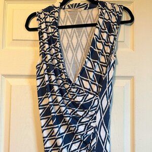 41 Hawthorn Cross Front Knit Top Navy/White XS